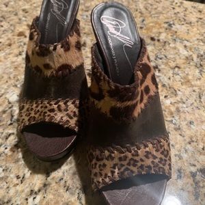 Donald Pliner Animal Hair and Suede Heels